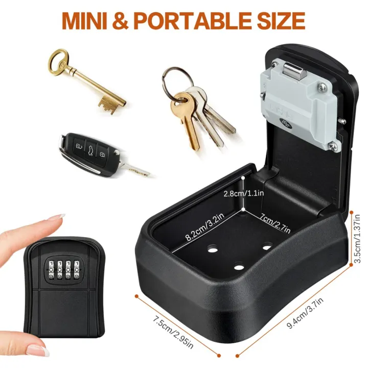 Key%20Box%20Wall%20Mounted%20Mini%20Key%20Safe%20Outdoor%20Key%20Box%20with%20Resettable%204-Digit%20Numeric%20Code%20Waterproof%20Key%20Box%20(Black)%20-%20Image%203