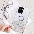 For OnePlus Nord N20 SE Case Shiny Ring Glitter Soft Transparent Holder Stand Back Cover Casing for OnePlus Nord N20 SE Phone Cases Cover Stars Moon Girls. 