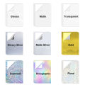 10 Sheets Self Adhesive Vinyl Sticker Paper A4 Size Transaprent Matte Glossy Holographic Paper Sticker For Inkjet Printer. 