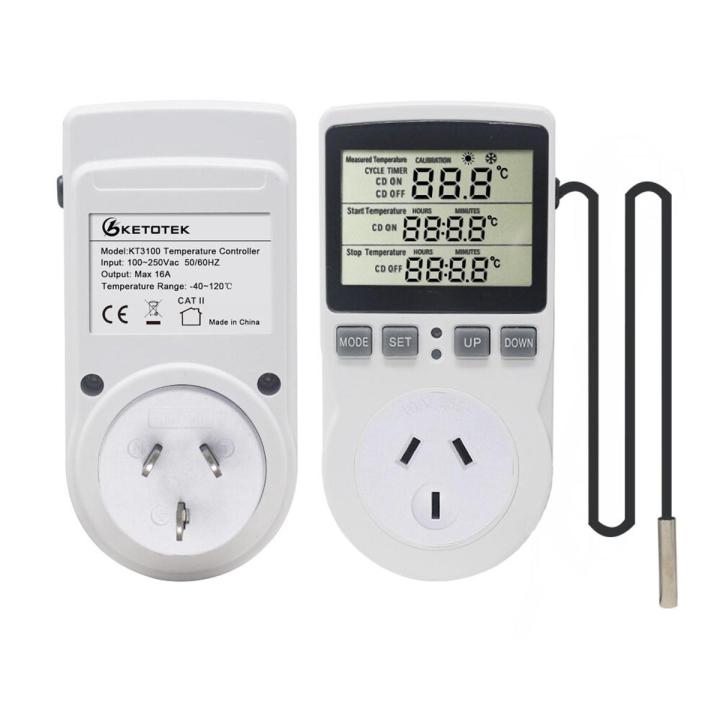 EU Timer Socket Thermostat 230V AC 16A Timer Switch Electrical Outlets ...
