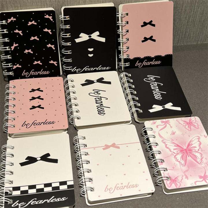 Portable Bow Notebook Unique 4pcs A7 Butterfly Butterfly Notepad Mini Coil Planner for Birthday Kids Party Celebration Girl