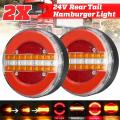 2Pcs 4 Inch Trailer Dynamic Tail Light 24V LED Truck Brake Light. 