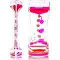 【MSH Double-color Hourglass Liquid Motion Bubbler Timer for Relaxing Therapy Relieves Stress and Increase Fidget Toy Blue and Pink. 