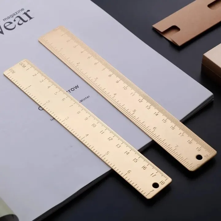 Gold Rose Gold Straight Ruler 15cm Metal Brass Scale Measuring Tools ...
