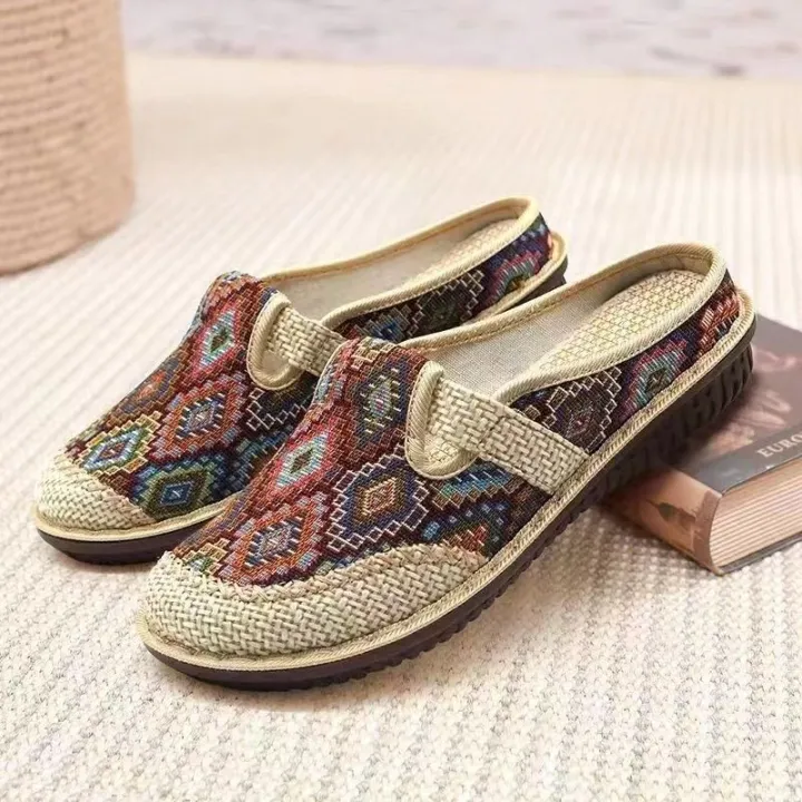 2024%20Summer%20Ethnic%20Style%20Old%20Beijing%20Cloth%20Shoes%20Closed-Toe%20Slippers%20Women's%20Breathable%20Shoes%20Linen%20National%20Style%20Half%20Slippers%20Shoes%20for%20Han%20Chinese%20Clothing%20-%20Image%204