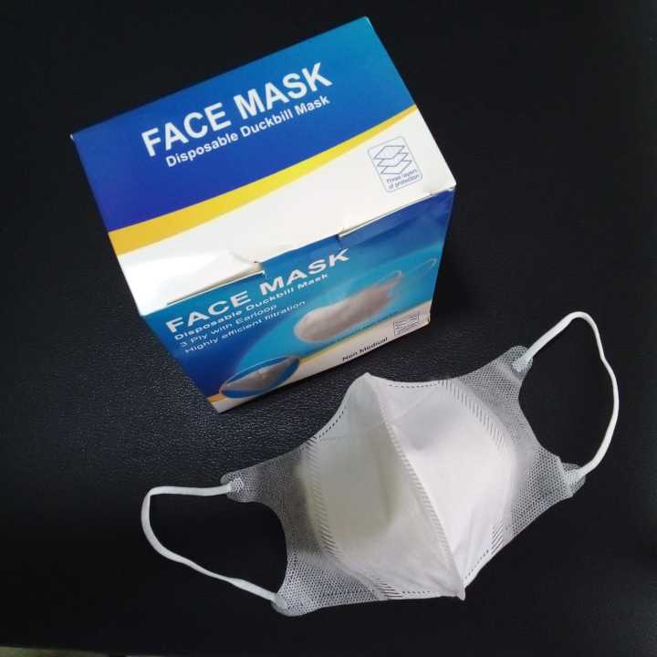 White 50pcs Duckbill mask 3 layers Party Popular styles Disposable Earloop Unisex