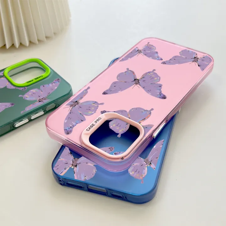Hontinga%20for%20Samsung%20J7%20Prime%20Back%20Cover%20Colorful%20Sliver%20Double%20Sided%20Soft%20Edge%20Hard%20Back%20Purple%20Butterfly%20Phone%20Case%20for%20Girl%20-%20Image%209