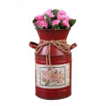 Home Vintage Rural Bucket Decoration Shabby Craft Iron Table Pots Garden Plants Flower. 