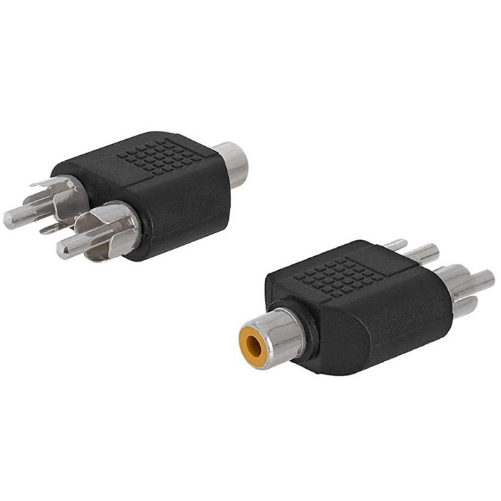 RC female  Jack To 2 RC Male  Plug Adapter