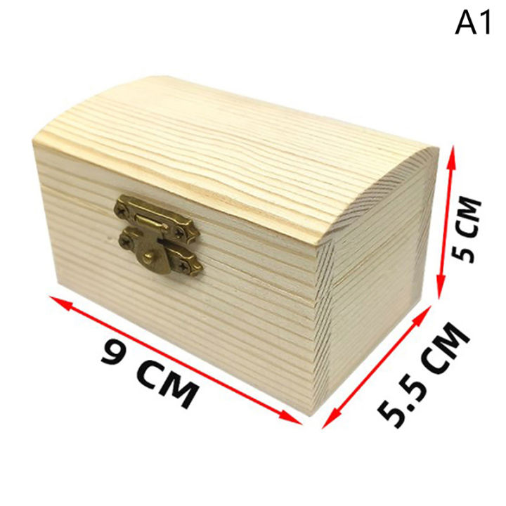 Blank Square Shape Unfinished Wooden Jewelry Gift Box for Kid DIY Craft Supplies Wood Box Pine Storage Vintage Gift Purse Craft