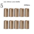 100Pcs Heat Shrink Wrap PVC Heat Shrinkable Cap Straight Mouth Red Shrink Film Wrap Tear Tab Bottle Cap Straight Mouth Bottle. 