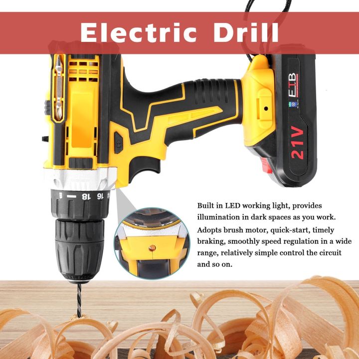21V%20Cordless%20Electric%20Drill%20Brush%20Motor%202%20Speeds%20Adjustment%2018%20Gears%20of%20Torque%20Adjustable%20Holes%20Drilling%20Machine%20-%20Image%202