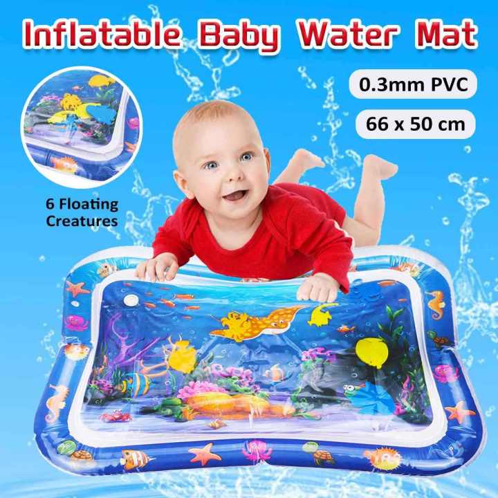 Inflatable Water Mat for Babies Play Mat for Infants Toddlers Play Center Activity Toys for Stimulation Growth Baby Fish Play Mat 3 Month Old Baby Toy Baby Water Mat