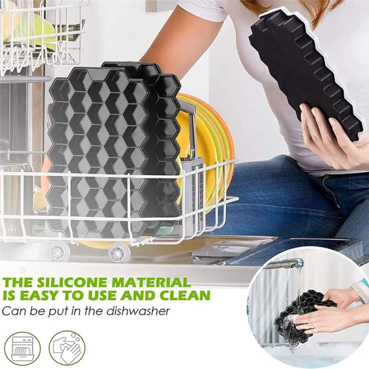 LKPCIGCXM%203%20Pack%20Silicone%20Small%20Ice-Cube%20Trays%20with%20Removable%20Lid,%20Easy-Release%20&%20Flexible%20Hexagonal%2037-Ice-Cube%20Molds%20-%20Image%202