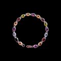 Multi color bracelet, Silver bracelet, 925 sterling silver multi gemstone bracelet. 