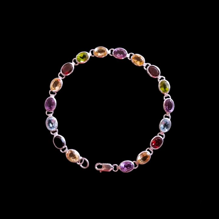 Multi%20color%20bracelet,%20Silver%20bracelet,%20925%20sterling%20silver%20multi%20gemstone%20bracelet%20-%20Image%206