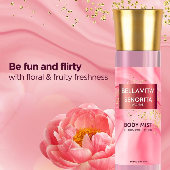 Bella%20Vita%20Luxury%20Senorita%20Women%20Body%20Spray%20Mist%20Perfume%20for%20Refreshing%20Floral%20&%20pomegranate%20Long%20Lasting%20Fragrance%20with%20Mint%20150%20Ml%20NUZ%20-%20Image%204