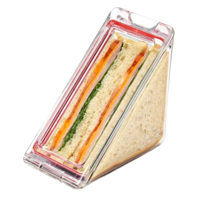 Nullmul Triangle Sandwich Container Triangle Clear Plastic Sandwich Container with Lid To-Go Containers for Cheese 1Pcs
