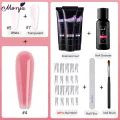 Monja 7Pcs/Set Nail Art UV Builder Gel Nail Quick Extension Color Nail Tip French Nail Tip Form DIY Manicure Tool Set. 