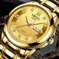 Swiss Automatic Non-Mechanical Watch Watch Men's Waterproof Trendy Double Calendar Diamond-Embedded Fashion Luminous Business Style. 