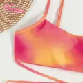 Muses Mall Bikini Set with Tie-dye Print 3pcs Women Tie-dye Bikini Set High Waist Swimsuit Beachwear Quick Dry Buyers' Favorite Three-piece Swimsuit Set. 