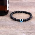 FINKK Mens Womens Bracelet Stone Beads Fashion Boys Girls evil eye black blue good best wrist hand band bangle. 