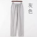 〓Highest Level〓COD〓 Men's Casual Pants Summer Thin Cotton Linen Loose Straight Pants Chinese Style Elastic Waist Cool Long Pants 〓COD〓. 