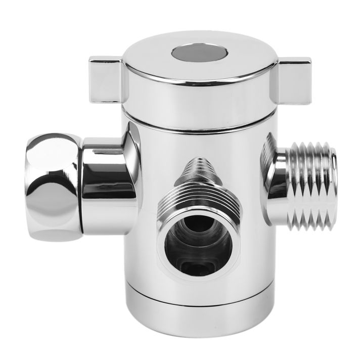 Brass Chrome 3-Way T-Adapater Valve For Toilet Bidet Shower Diverter – 7/8" US Standard