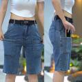 Men's Straight Summer Pocket Pants Stretch Six Or Seven Points Loose Men's Thin Breeches 2023 Denim Shorts Pants. 
