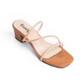 Sheoly Women Tan Color Rhinestone Z-style Heel Sandals. 