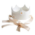 WenRan Ins Kids Daisy Birthday Party Crown Yellow Pink Flower Hat 3 4 5 6 7 8 9 Year Old Baby Shower Daisy Theme Birthday Headwear. 