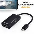 [ Android Phones Universal Mhl Micro Usb To Hdmi Cable 1080 P Hd Tv Adapter ]. 