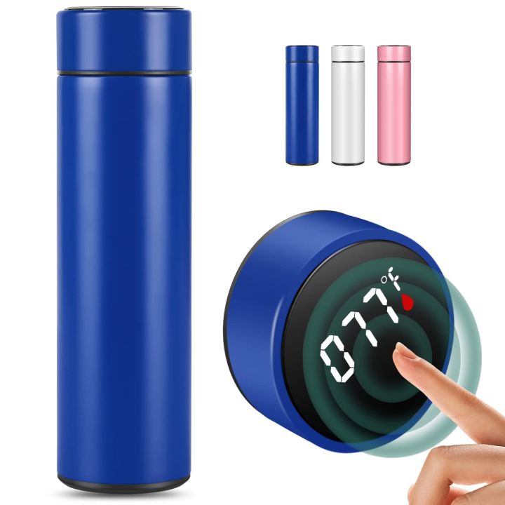 Water Bottle Temperature Control LCD Water Bottle Touch Screen 500 ML Stainless Steel Sports Water Bottle with LED Temperature Display,Double Wall Vacuum Insulated Water Bottle, Stay Hot for 24 Hrs,Cold for 24 Hrs