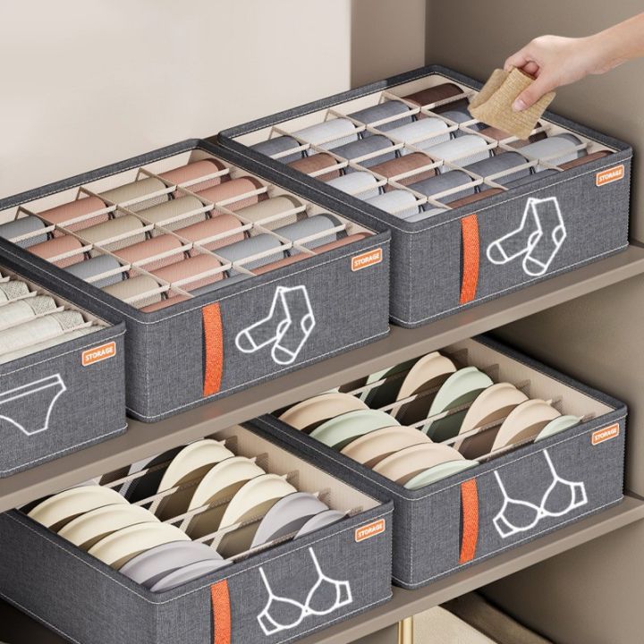 【HOT】 Bedroom Cabinet Drawer Underwear Organizer Socks Bra Clothing Storage Boxes Wardrobe Clothes Organizer Pants Socks Organizer