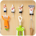 Cartoon Chef Shape Restaurant Hotel Wall Hooks Decorative Clothes Hanger Nail-Free Strong Sticky Hook Key Storage Viscose Hook. 