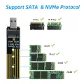 【M.2 USB Adapter 】 M2 SSD Adapter NVMe Enclosure M.2 to USB 3.1 Case for PCIE NGFF Key SSD Dual. 