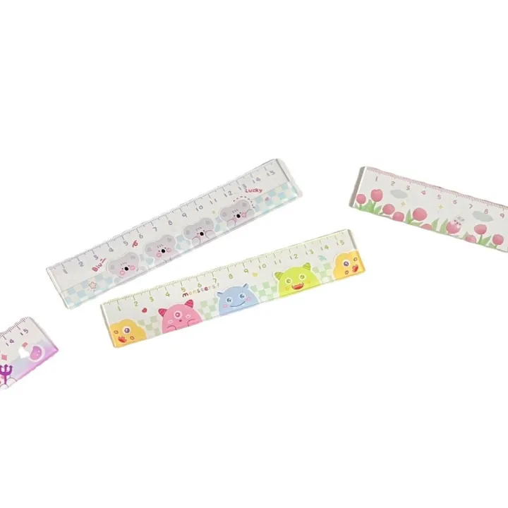 Convenient Ruller Drafting Ruler Acrylic 15cm Straight Ruler Transparent Convenient Math ...