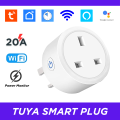 20A Tuya WiFi Smart Plug: Energy Monitoring and Timer Function Power Outlet. 
