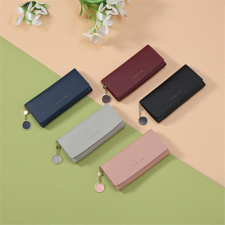 Pu%20Leather%20Wallet%20High-End%20Zipper%20Women%20Purse%20Long%20Tri-Fold%20Card%20Holder%20for%20Outdoor%20Sports%20Travel%20Casual%20Female%20-%20Image%203