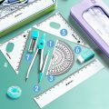 【HOT】 7Pcs/Set Kids Rulers Compass With Metal Box Mathematical Compass Geometry Maths Drawing Tool Stationery School Supplies. 