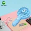 DP Rechargeable Fan 7606 Portable emergency rechargeable handheld high-speed battery-operated LED light travel-friendly multi-speed cooling. 