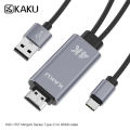 KAKU KSC-557 MINGSHI TYPE-C to HDMI 4K 2.0 Ultra HD ready HDMI cable Convertor mirroring display adapter Fast and stable data transmission dark color 5Gbps 480Mbps 1.8 meters. 