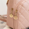 Rhombus Student Double-layer Backpack Women Fashion Swan Tassel Pendant Mini Backpack. 