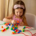 prank toys Lacing Beads Toy 25 Stringing Beads 3 Strings Educational Montessori Toys Toddler Crafts Autism Toys for Kids Preschool ChildrenParty Games Crafts. 