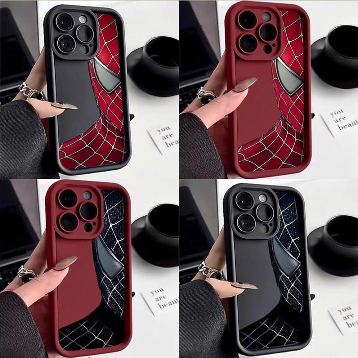Cellphone Case For VIVO X70 X80 X90 PRO Y02 Y15S Y21 2021 Y17 Y22S Y27 Y35 Y33T T1X Y12 Phone Casing Angel Eyes Stepped silicone shell Parker Cool Spider-Man Eyes Matte Back Cover Popular Soft New Design Anti-falling Shockproof Full Protection TPU