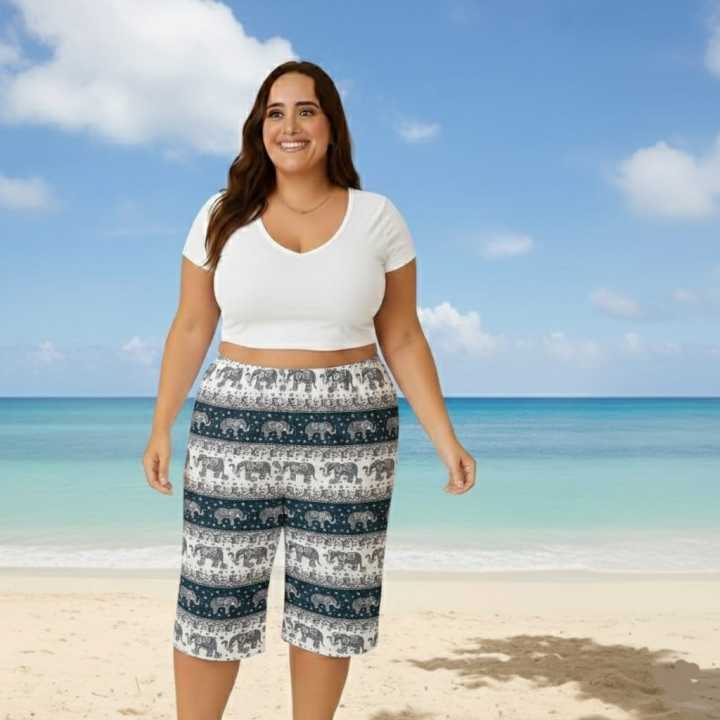 3%20Piece%20Set%20%20Plus%20Size%20Women's%203/4%20Pants%20/%20Comfortable%20Elephant%20Print%20Shorts%20XL-4XL%20-%20Image%209
