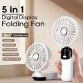 Mini Handheld Fan Portable Foldable USB Fans with Smart Led Digital Display Quiet Small Desk Fan with Speed Settings Personal Rechargeable Hanging Fan For Office Outdoor Sport Home Traveling. 
