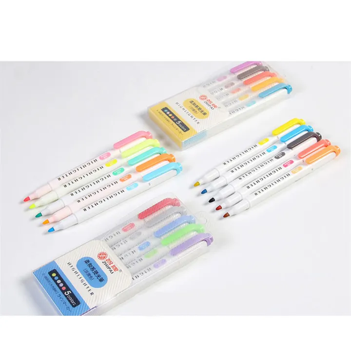 5%20Colors%20Dual%20Tip%20Highlighter%20Pens%20Broad%20Chisel%20and%20Fine%20Tips%20Marker%20Pen%20for%20for%20School%20Students%20Office%20Home%20Supplies%20-%20Image%204