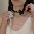 Gothic Black Lace Chain Tassel Choker Vintage Hollow Butterfly Pendant Necklace for Women Y2k Jewelry Accessories. 