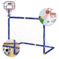 Basketball Hoop with Soccer Goal Net Outdoor Football Goal Basketball Stand. 